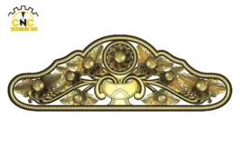 3D CNC Rose Floral Panel Design with Ornamental Border