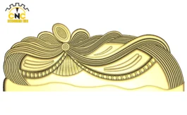 3D CNC Floral Scrollwork Panel Carving Design