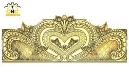 3D CNC Heart Shaped Floral Panel Carving Design