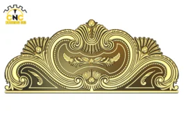 3D CNC Shell Motif Ornamental Panel Carving Design