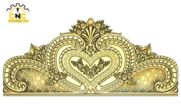 3D CNC Heart Floral Panel Carving Design with Roses