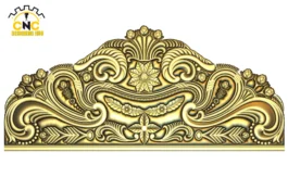3D CNC Floral Scrollwork Panel Carving Design