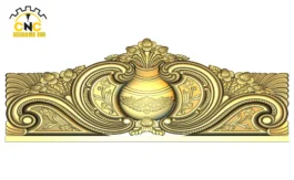 3D CNC Ornamental Urn Scrollwork Panel Design